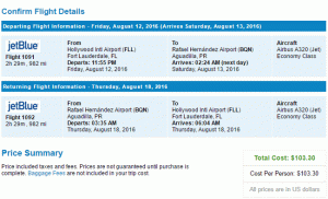 JetBlue туда и обратно из Форт-Лодердейла, Флорида, в Агуадилью, Пуэрто-Рико, от 103 долларов