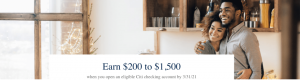 Citi Promotions: $ 300, $ 500, $ 700, $ 750, $ 1,500, $ 2,000, $ 2,700, $ 3,000 Бонуси за проверка на спестяванията