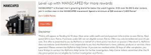 MyPoints: gane 3,400 puntos con $ 25 + compra de productos MANSCAPED