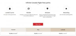 Air Canada -kampanjer: Uendelig Canada Flight Pass Starter på $ 2,260 per måned for ubegrensede flyreiser, etc.