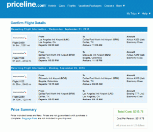 Podróż w obie strony American Airlines z Los Angeles do Bogoty od 316 USD