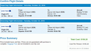 Зворотні рейси United Airlines з Чикаго до Денвера за ціною від 106 доларів