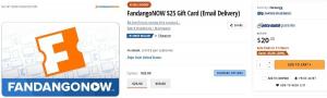 Newegg: Cumpărați un card cadou FandangoNOW de 25 USD pentru 20 USD