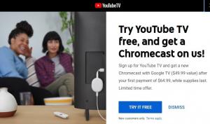 YouTube-Werbung: YouTube TV-Mitglieder erhalten Chromecast TV usw. kostenlos