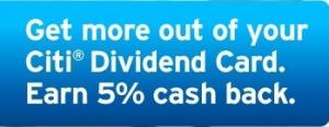 Carte Citi® Dividend Platinum Select® Visa® Catégories de remise en argent de 5 % 1er trimestre 2012