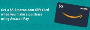 Amazon: Amazon Pay का उपयोग करके $5 Amazon.com गिफ़्ट कार्ड प्राप्त करें/खरीदें