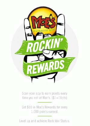 Moe's Southwest Grill: Moe's Rockin' Rewards App İndirme ile ÜCRETSİZ Burrito