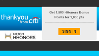 Баллы Citi ThankYou Бонус 50% за перевод на баллы Hilton HHonors