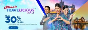 Promoción de venta de tarifas de Malaysia Airlines: hasta un 30% de descuento en las tarifas