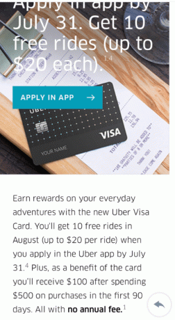 Barclays Uber Visa 카드 보너스: $100 프로모션 + 10회 무료 승차(각 최대 $20) *대상*