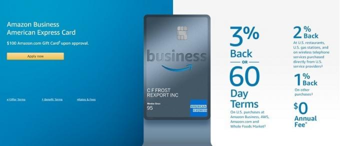Amazon Business American Express Card Bônus de vale-presente de $ 100 da Amazon.com
