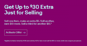Offerta bonus vendita eBay: ricevi fino a $ 30 extra (mirata)