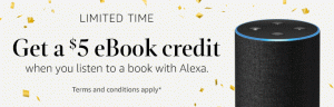 Promoção de e-book da Amazon Alexa: Crédito de $ 5 para e-book
