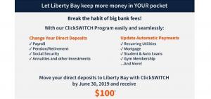 „Liberty Bay“ kredito unija 100 USD taupymo premija (MA)