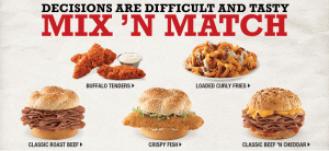Arby's Mix n 'Match Deal Promotion: Two Items for $ 5