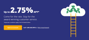 Reklame for OneWest Bank CD-konto: 2,75% APY 28-måneders CD-spesial (landsdekkende)