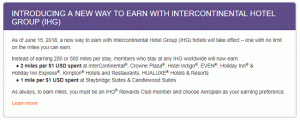 IHG Rewards Club Aeroplan Promotion: Tjen 2X Miles
