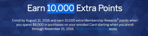 American Express Membership Rewards Spending Promotion：最大10,000ポイントを獲得（目標）