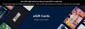 Promozioni American Eagle: ricevi un bonus di $ 25 con l'acquisto di una carta regalo di oltre $ 75, ecc