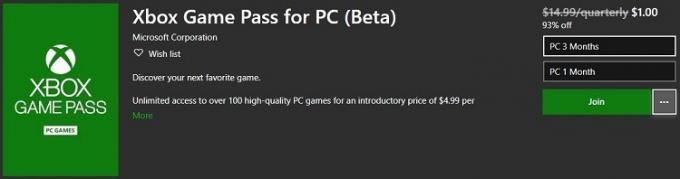 3-monatiger Xbox Game Pass für PC für $1