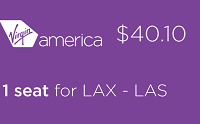 Virgin America Lēti lidojumi vienā virzienā: 41 USD no/uz LAX-LAS