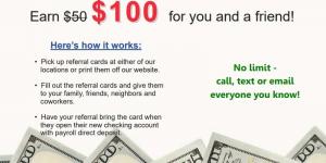 Pikes Peak Credit Union $ 100 Referral Bonus (CO)