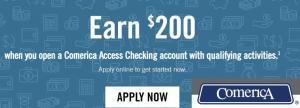 Промоакции Comerica Bank: 200 долларов США, 500 долларов США за проверку бонусов (Аризона, Флорида, Мичиган, Техас, Калифорния)