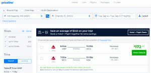 Delta Airlinesin meno-paluulento Minneapolisista, MN Orlando, FL alkaen 172 dollaria