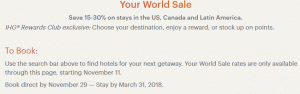 IHG Rewards Club Your World Sale: Upp till 30% rabatt