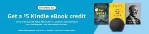 Amazon: Získejte $ 5 eBook Credit Při objednání w / Alexa
