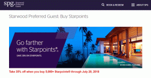 Starwood Preferred Guest Bonuspunkte-Aktion: 35 % Rabatt auf Startpoints