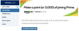 Реклама бонусних балів Amazon Prime TrueBlue: Отримайте 3000 балів TrueBlue з новим членством у Amazon Prime
