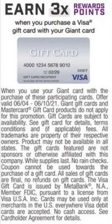 carta regalo stop&shop visa