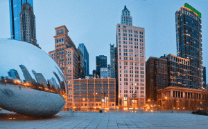 यूएस शहरों से शिकागो के लिए विभिन्न एयरलाइंस राउंड-ट्रिप $ 104 से शुरू हो रही है