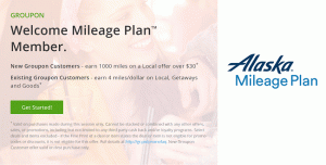 Promoción de asociación de Groupon Alaska Mileage: Gane 1,000 millas o 4X millas