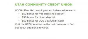 Promotions de la coopérative de crédit communautaire de l'Utah: 100 $ de bonus de vérification (UT)