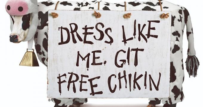 Promotion for Chick-Fil-A Cow Appreciation