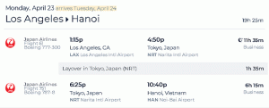 Viaje de ida y vuelta en clase ejecutiva de Japan Airlines desde California a Vietnam desde $ 2002