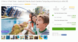 عرض Groupon Florida Theme Park: احصل على خصم يصل إلى 40٪ على تذاكر المنتزهات المتعددة