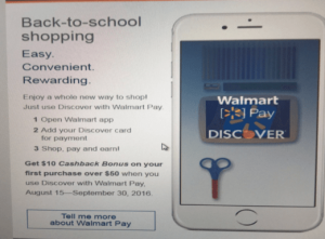 Promoção de bônus de pagamento de $ 10 do Walmart para portadores de cartão Discover (direcionado)