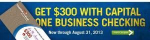 Capital One $ 300 Small Business Rewards Bônus de conta corrente