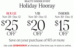 Sephora Beauty Insider pasākuma veicināšana: saņemiet $ 15 atlaidi no $ 75