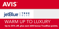 Avis gratis TrueBlue bonuspoint: Op til 600 point + 35% rabat på leje