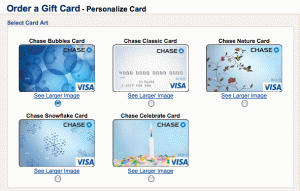 צ'ייס של כרטיסי חיוב מסוג ויזה בתשלום מראש ומשלוח חינם