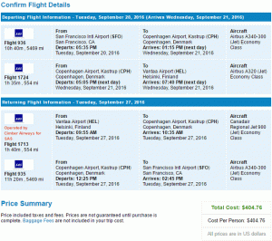 Viaje de ida y vuelta de Scandinavian Airlines desde San Francisco, California a Helsinki, Finlandia desde $ 405